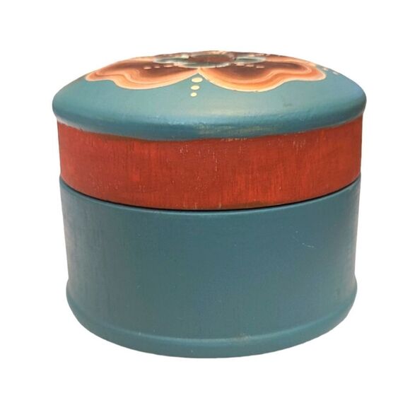 Vintage‎ Hand-Painted Tole Wooden Tri ket Box - Picture 10 of 12